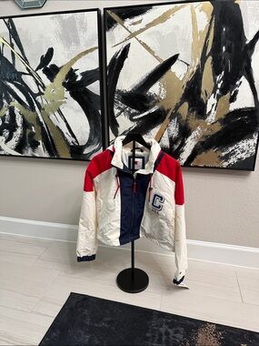 Champion USA Red and White Colorblock Windbreaker
